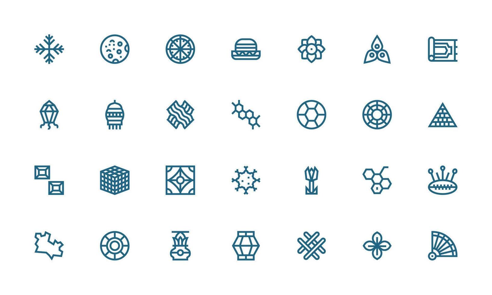 28 Bold Line Vectors for Pattern Theme UI Icon Set