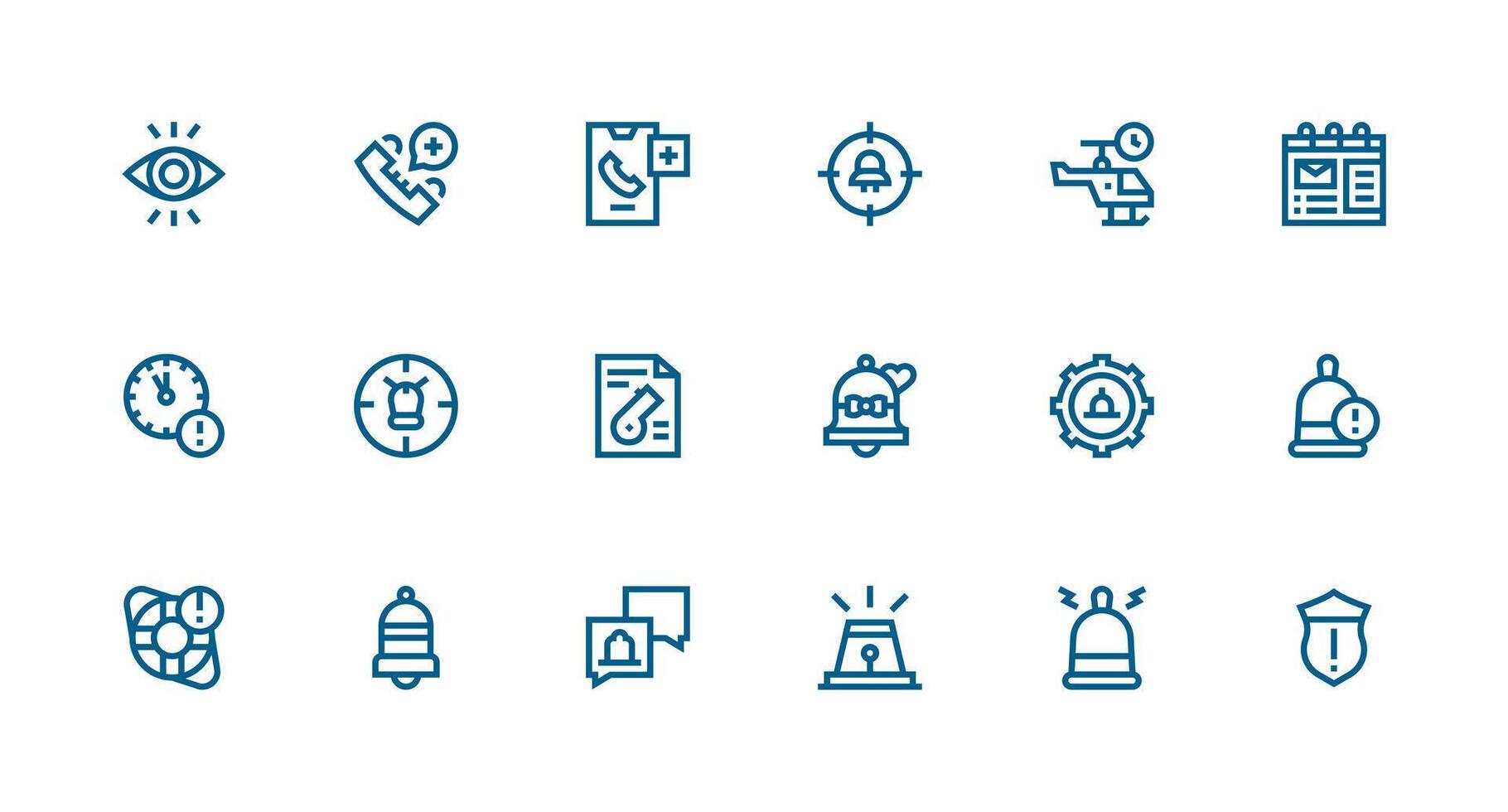 Urgent Icon Set with 18 Strong Stroke Line Graphics Clean Icon Collection for Web Use vector