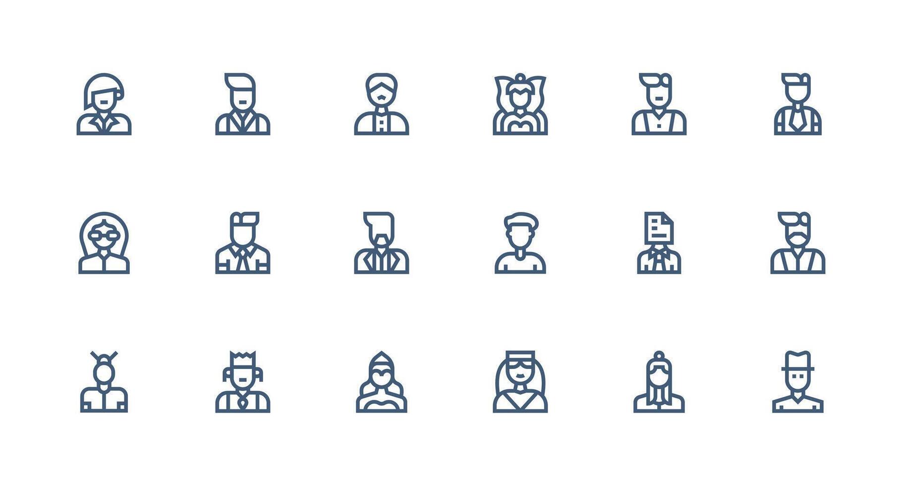 Strong Stroke Line Icons from Manager Set with 18 Vectors Simple Icon Pack