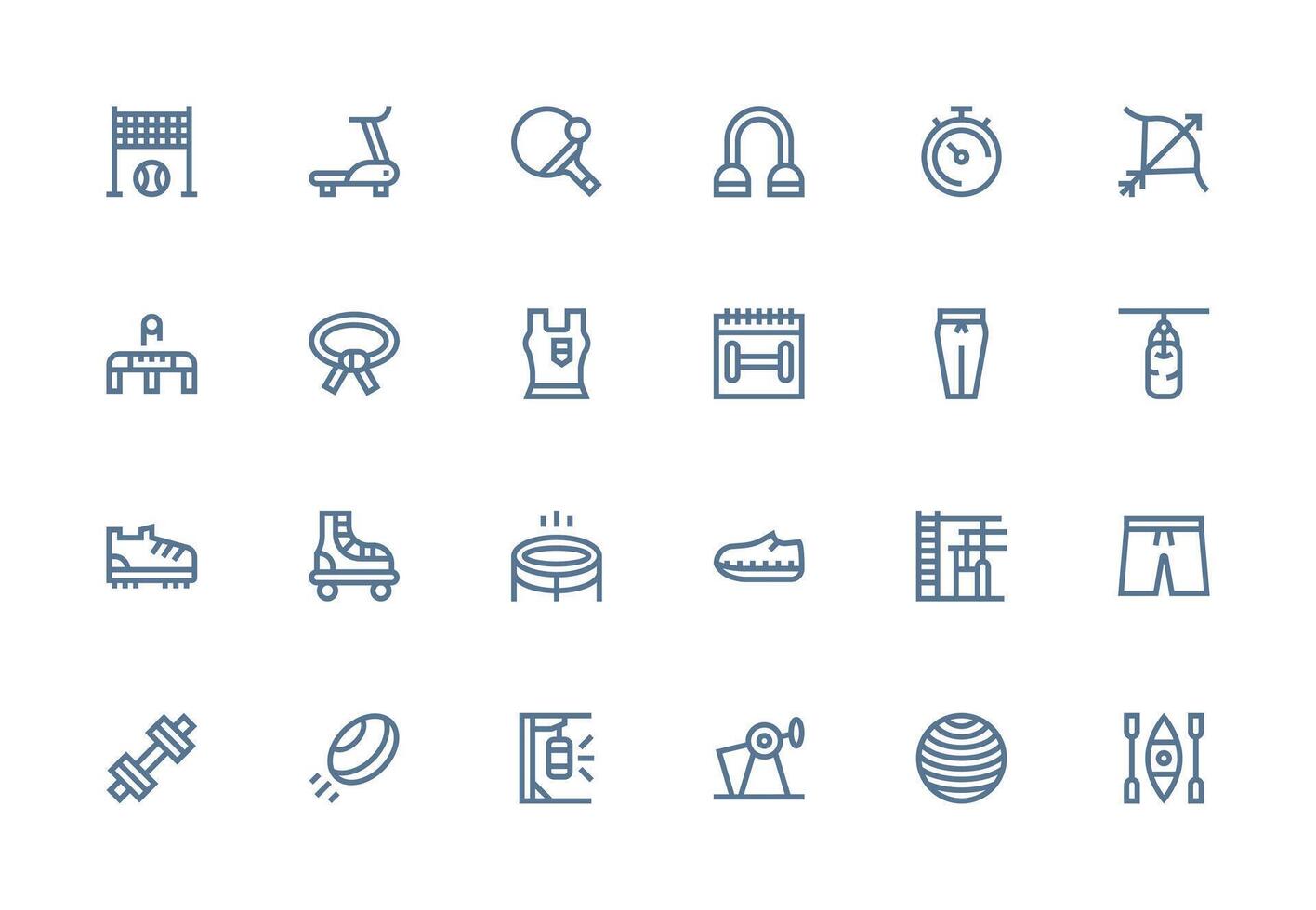 Exercise Set with 24 Thick Line Line Icons Multi-Style Icons for Creative Projects vector