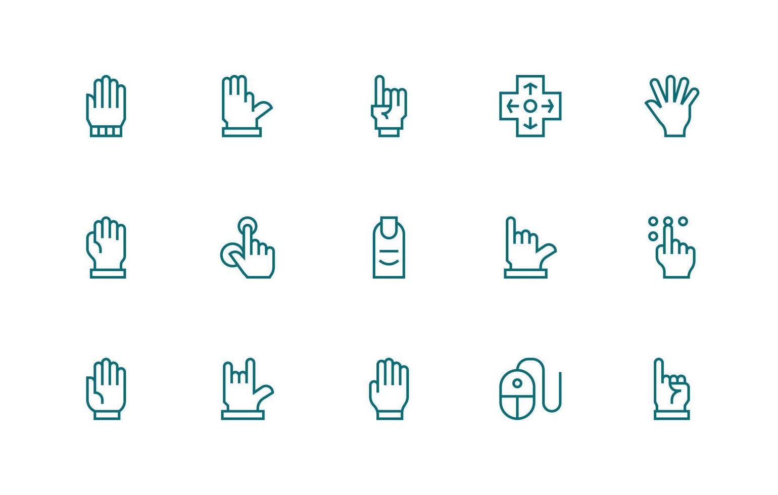 Cursor Visual Pack containing 15 Regular Line Icons Web and App Icon Pack Collection vector