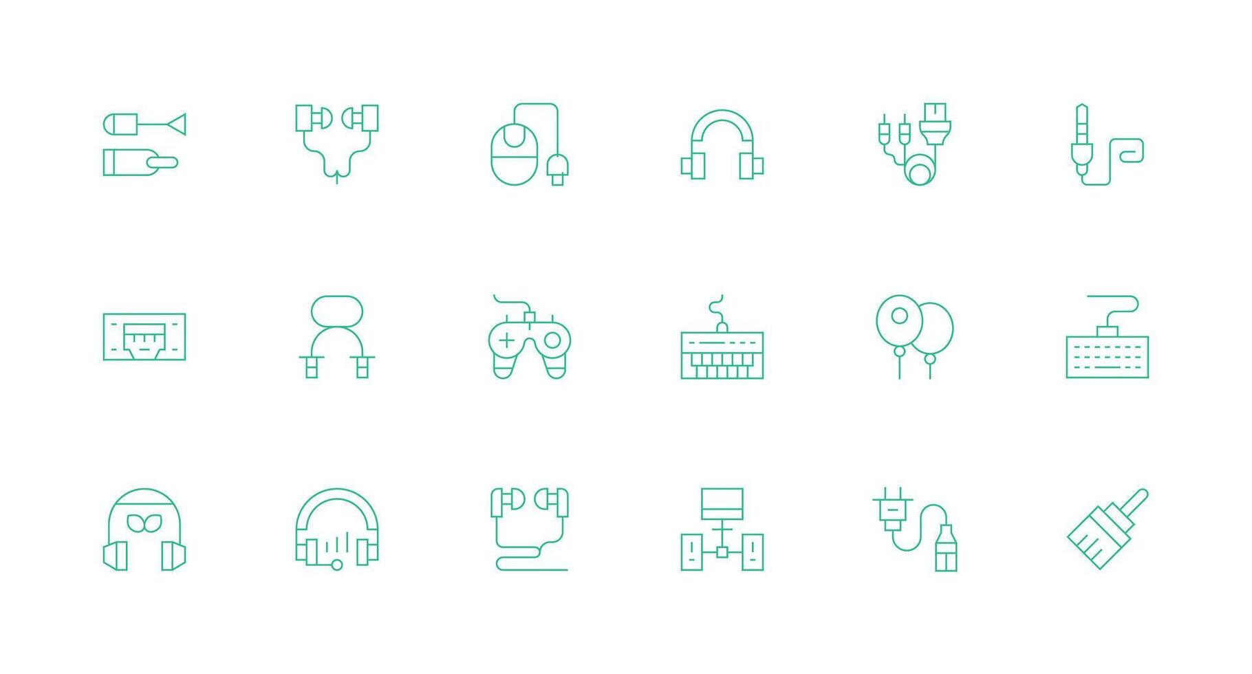 Wired Design Icons featuring 18 in Minimal Line Style Flexible Icon System for Web Interfaces vector