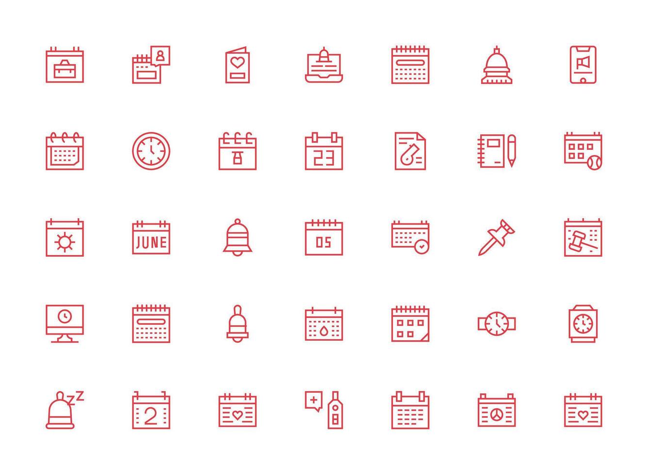 35 Regular Clean Line Icons for Reminder Graphics Functional Icon Series vector