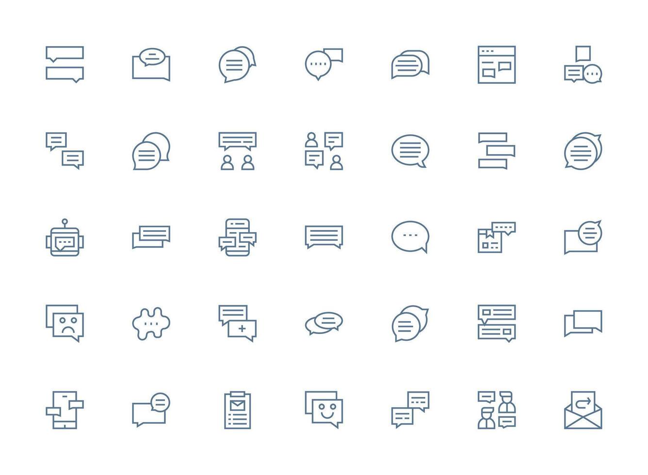 Regular Clean Line Style Reply Icons with 35 Vectors Scalable Icon Pack