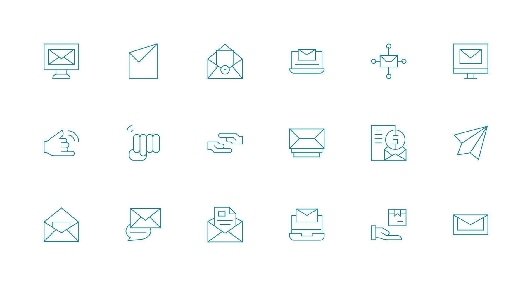 Minimal Line Style Send Icons with 18 Vectors Smart Icon Collection