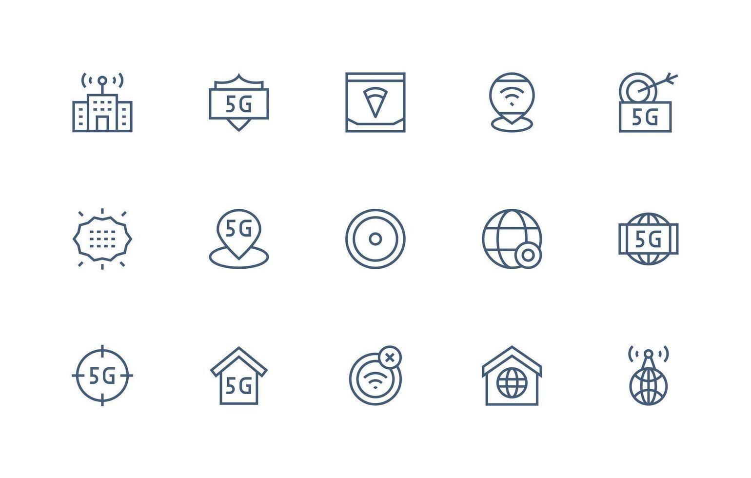 15 Icons for Coverage in Regular Line Format Web and App Icon Pack Collection vector