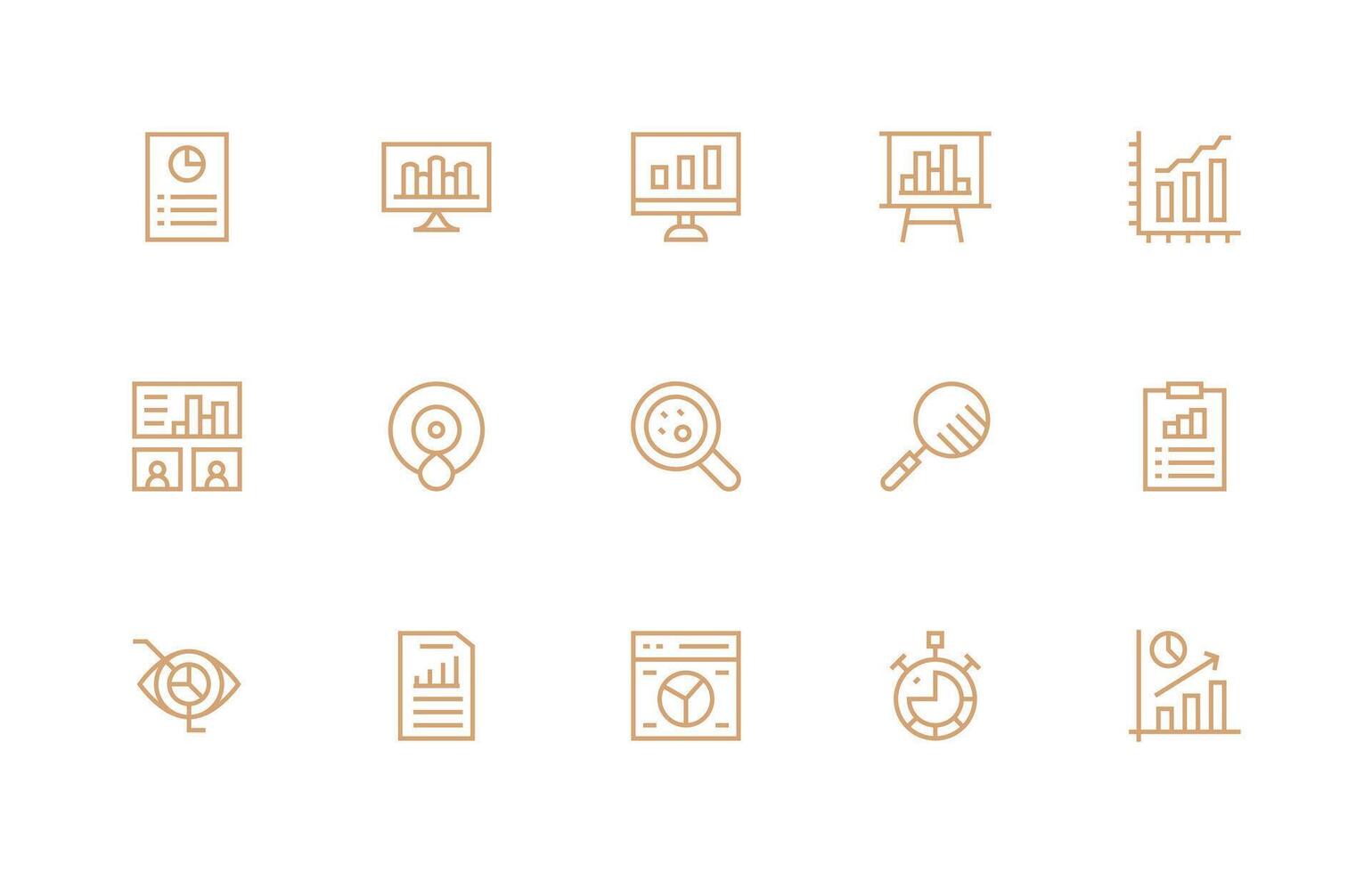 15 Regular Line Icons for Kpi Graphics Minimal Icon Pack vector