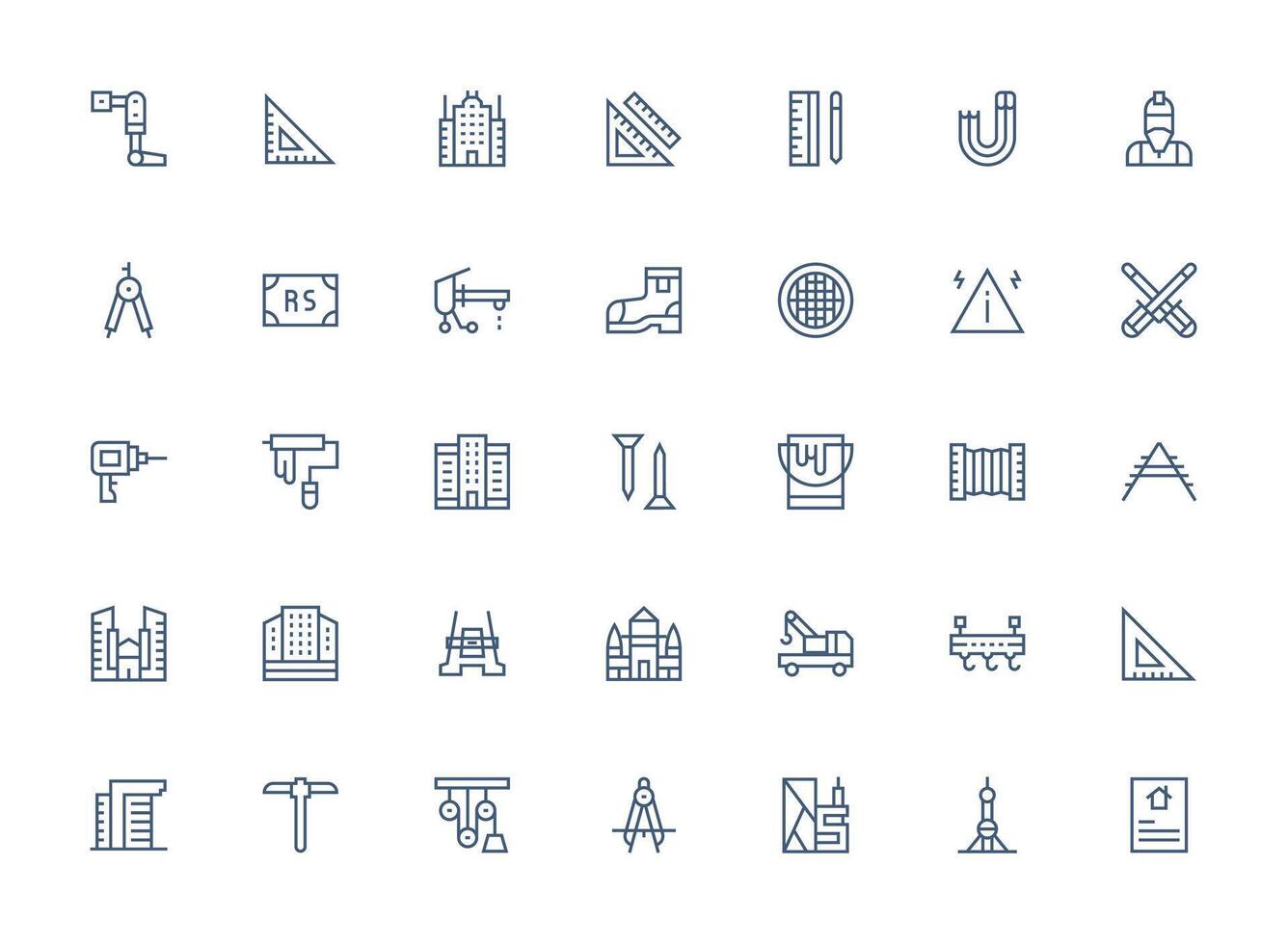 Regular Clean Line Icons from Construction Set with 35 Vectors High-Resolution Icons for Any Platform