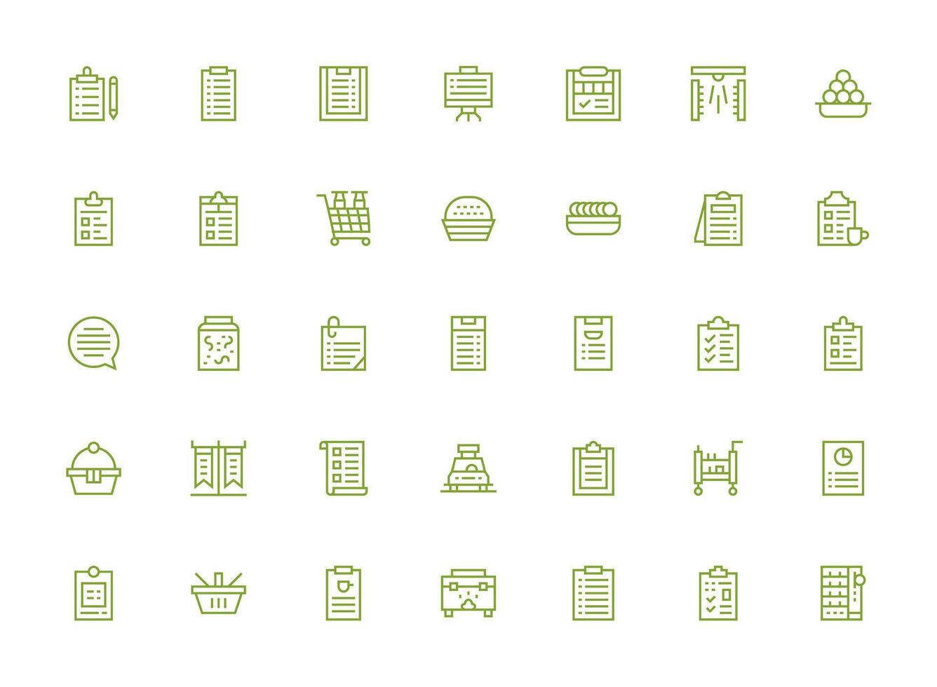 35 Regular Clean Line Style Icons from Items Collection Interface Icon Collection vector