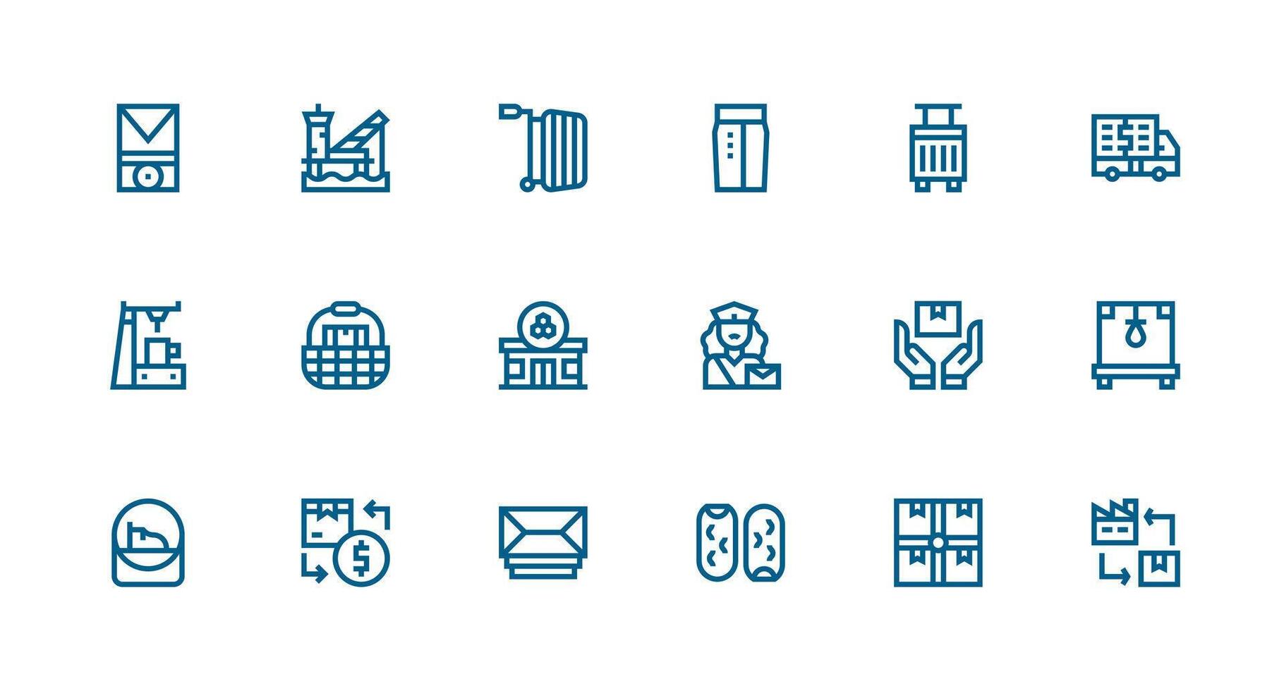 Shipping Set with 18 Strong Stroke Line Icons Interface Icon Collection for Daily Projects vector