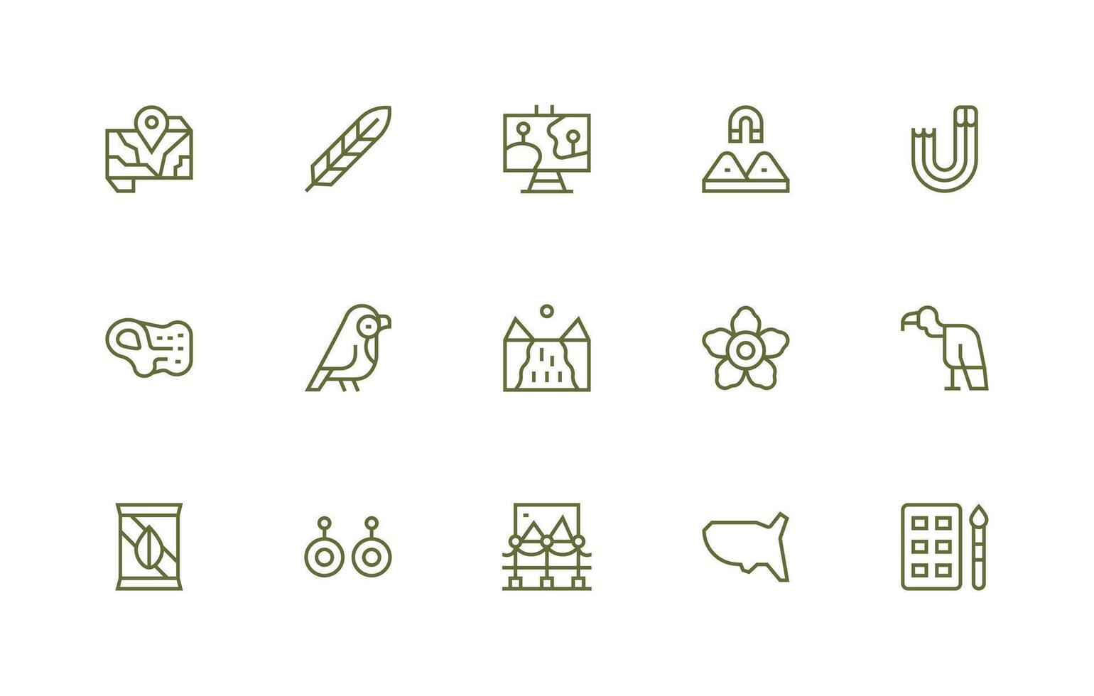 15 Icons for Contour in Regular Line Format Scalable Icon Pack vector