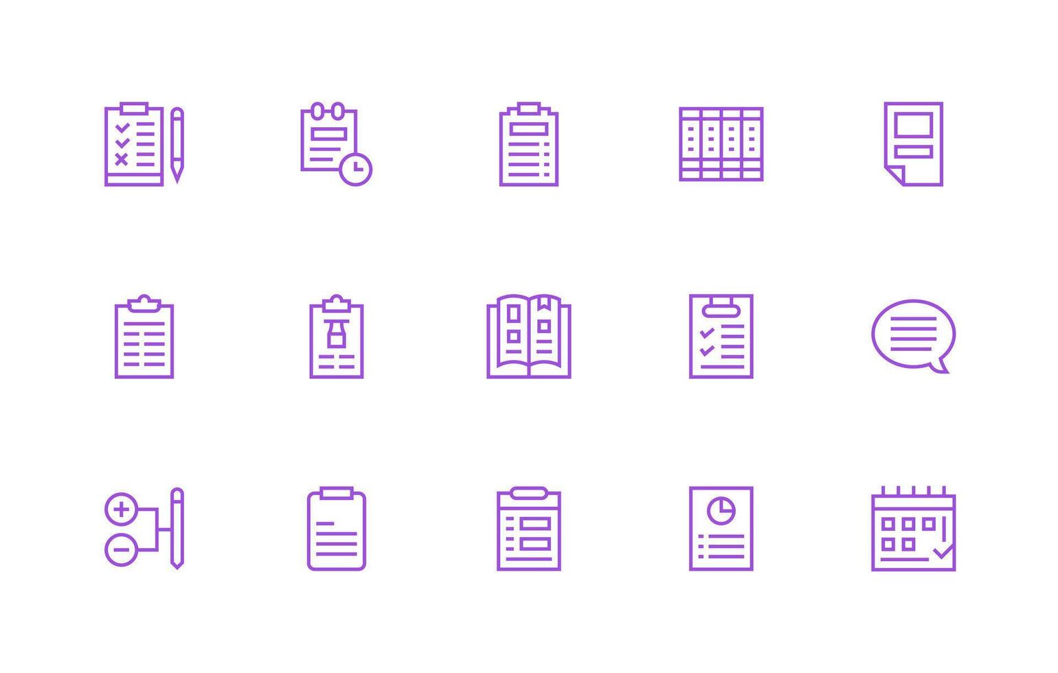 15 List Icons in Regular Line Aesthetic Complete Icon Bundle for Web Design vector