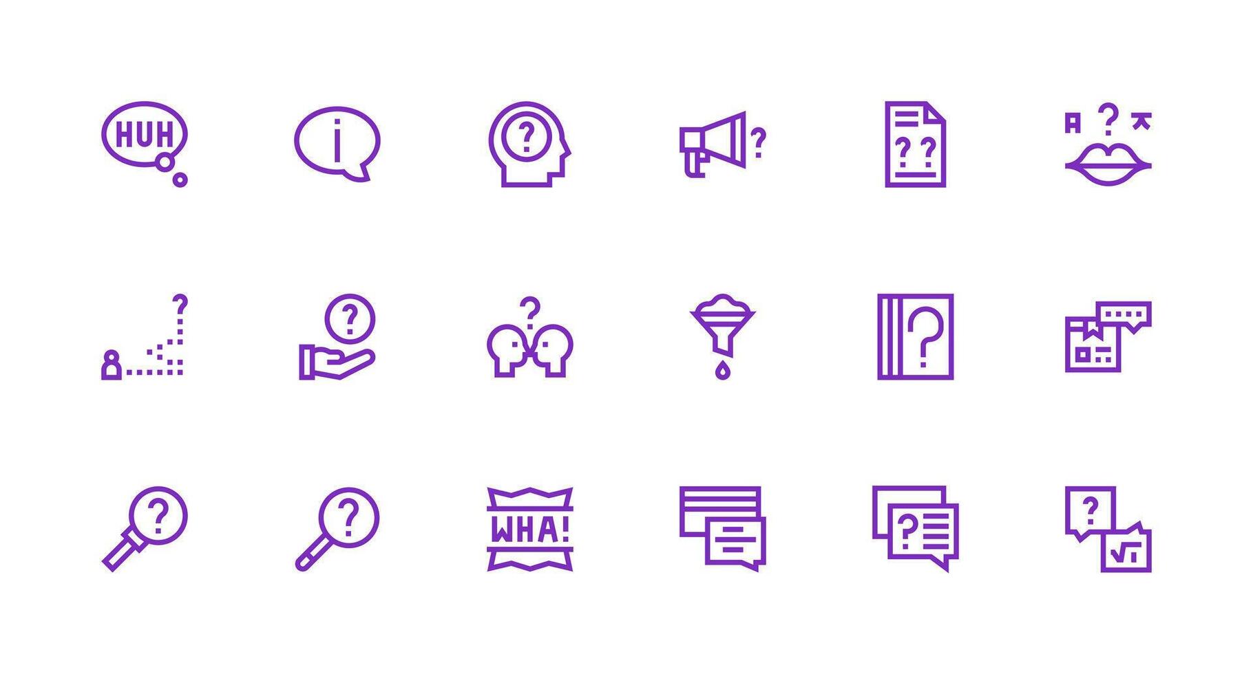 18 Strong Stroke Line Style Icons from Clarification Collection Interface Icon Collection vector
