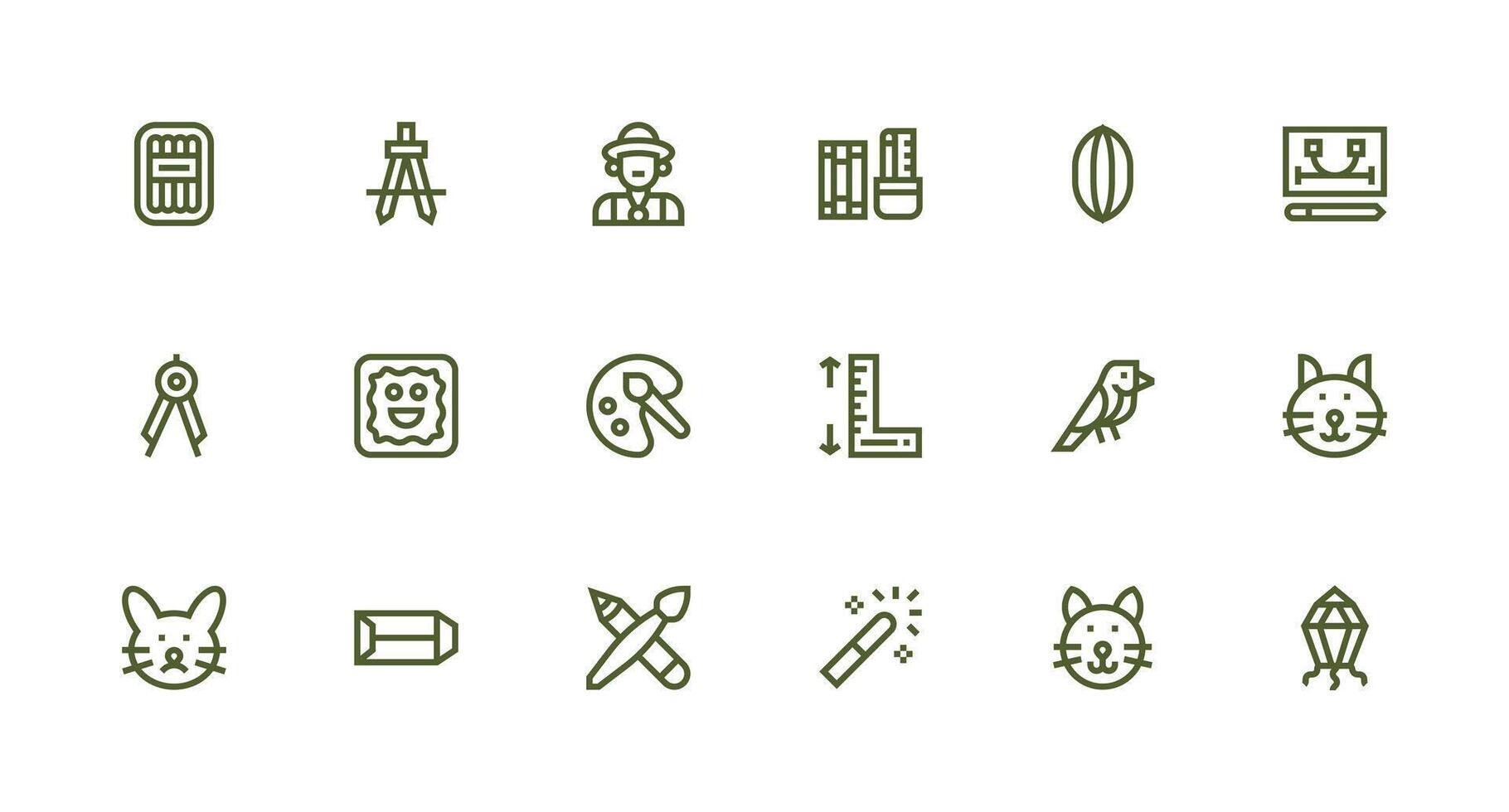 Strong Stroke Line Style Drawing Icons with 18 Vectors Interface Icons for Daily Use
