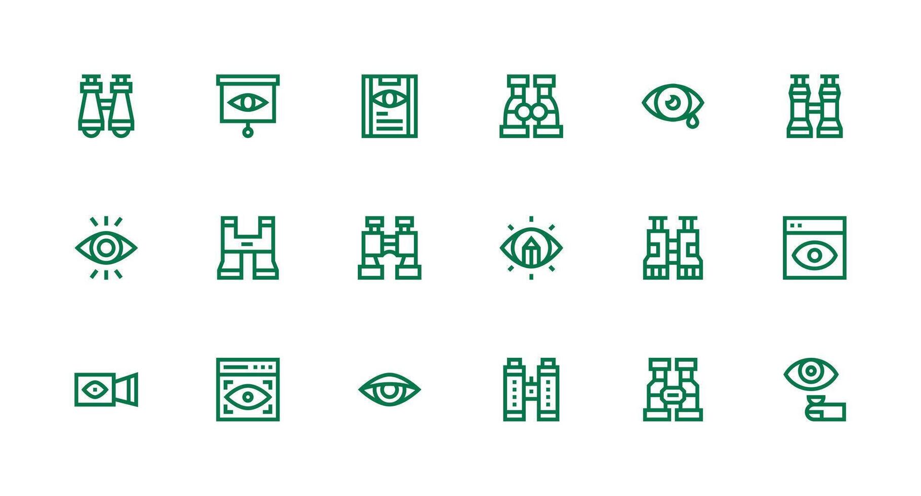 Strong Stroke Line Icons from Observe Set with 18 Vectors Multi-Style Icons for Creative Projects