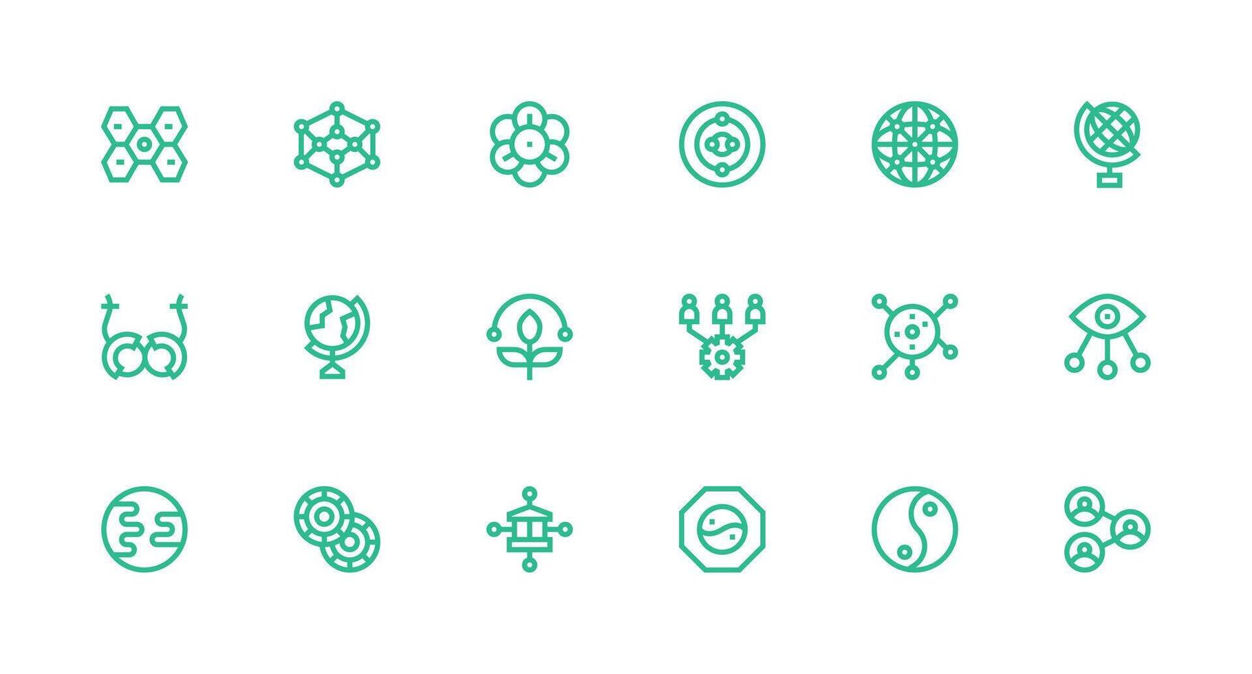 Strong Stroke Line Icons from Interconnectedness Set with 18 Vectors Customizable Icon Series for Mobile Screens