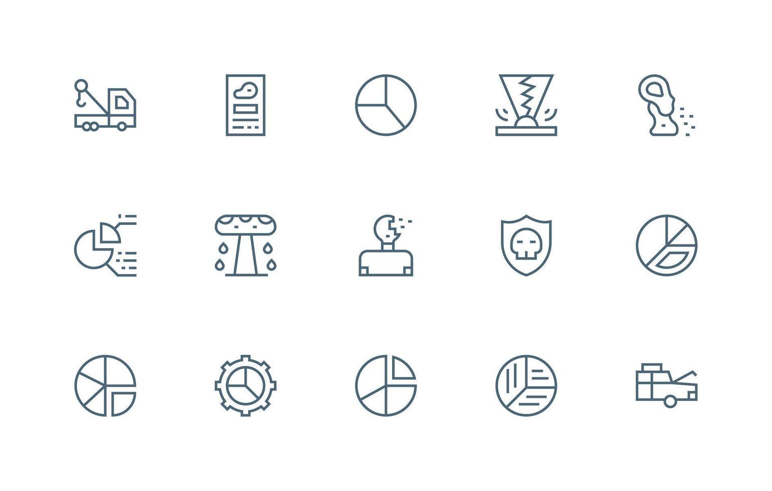 Breakdown Set with 15 Regular Line Icons Interface Icon Collection for Daily Projects vector
