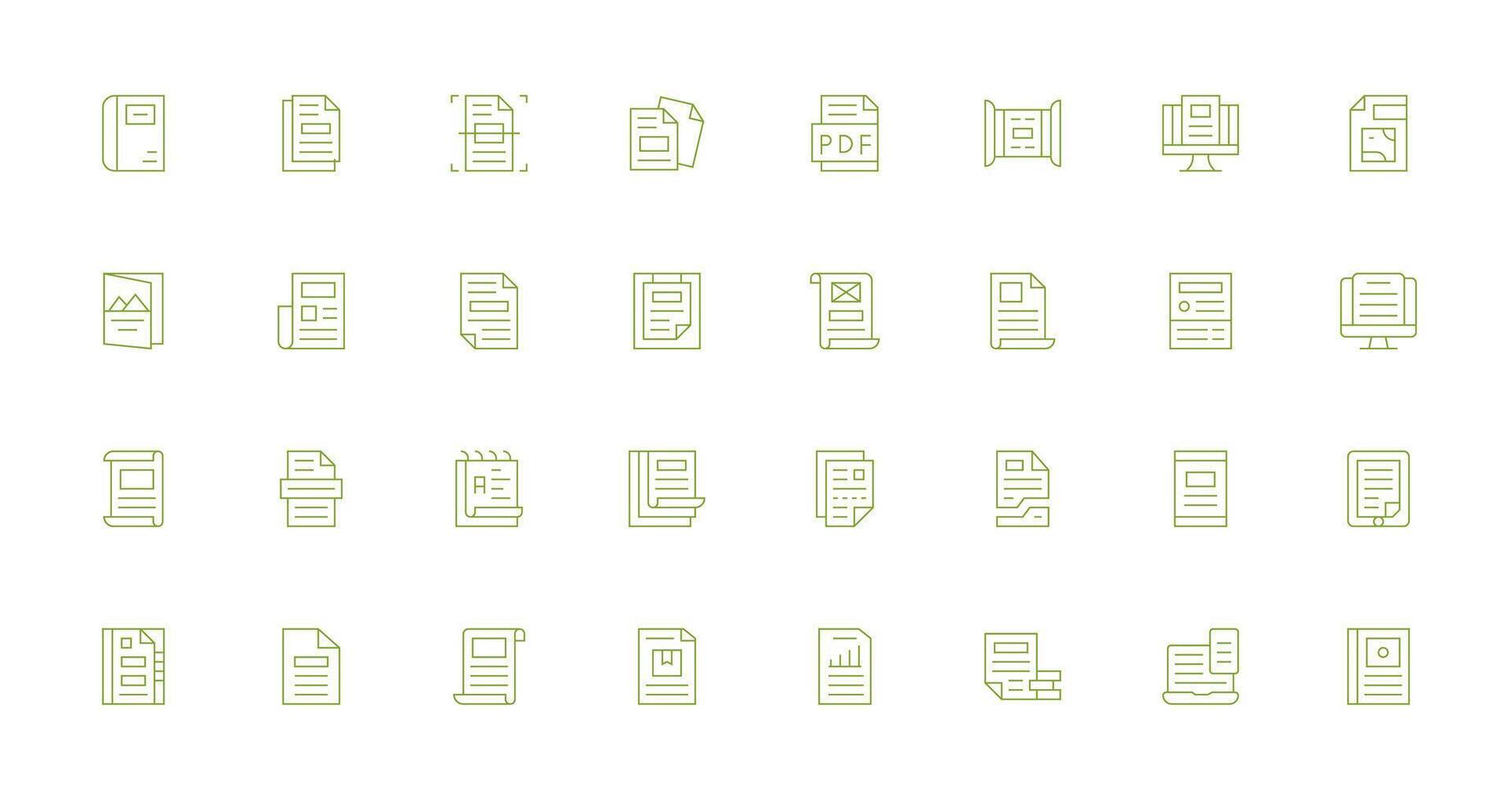 32 Thin Line Vectors for Pdf Theme Minimal Icon Set for Interface Projects