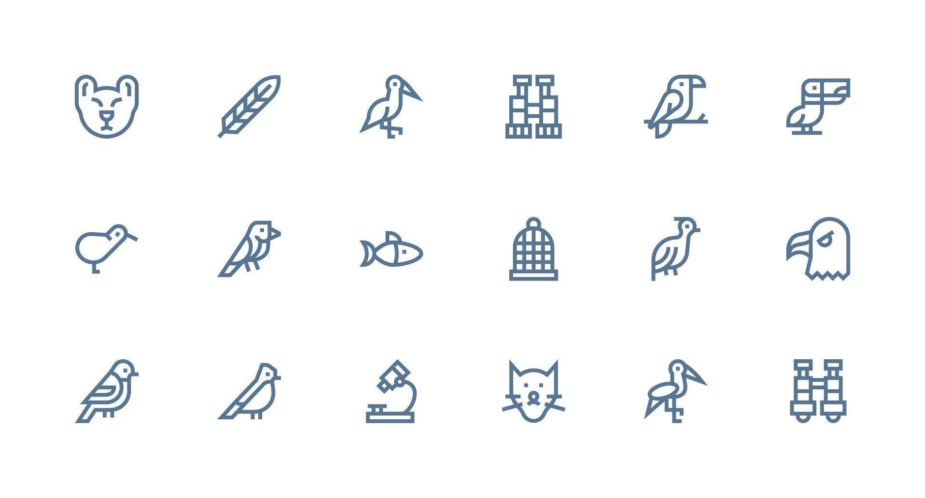 Strong Stroke Line Style Zoology Icons with 18 Vectors Clean Icon Set Icon Pack for UI Projects