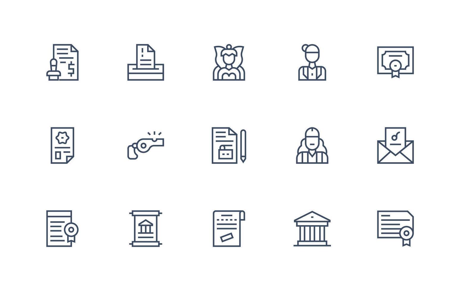 Official Set with 15 Regular Line Icons Pixel Perfect Icon Set vector