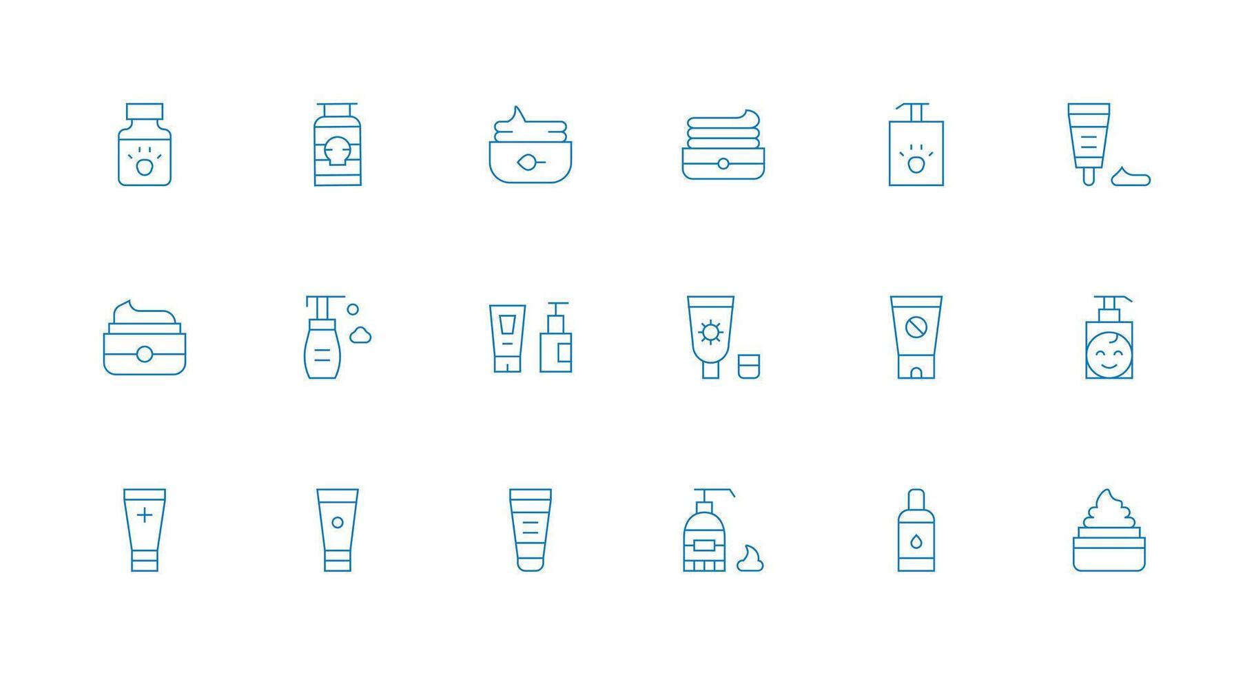 Minimal Line Icons from Lotion Set with 18 Vectors Neutral Style Icons for Any Project