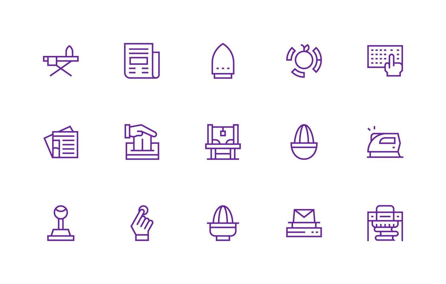 15 Regular Line Vectors for Press Theme Well-Structured Icons for Creative Use