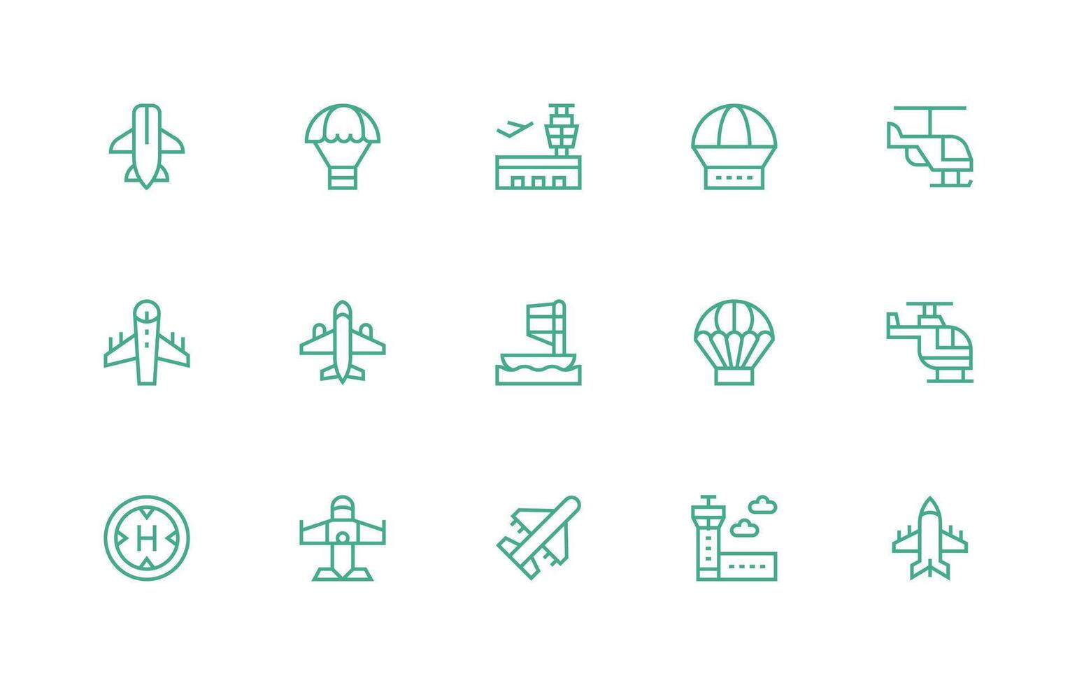 Landing Icon Set with 15 Regular Line Graphics Customizable Icon Series for Mobile Screens vector