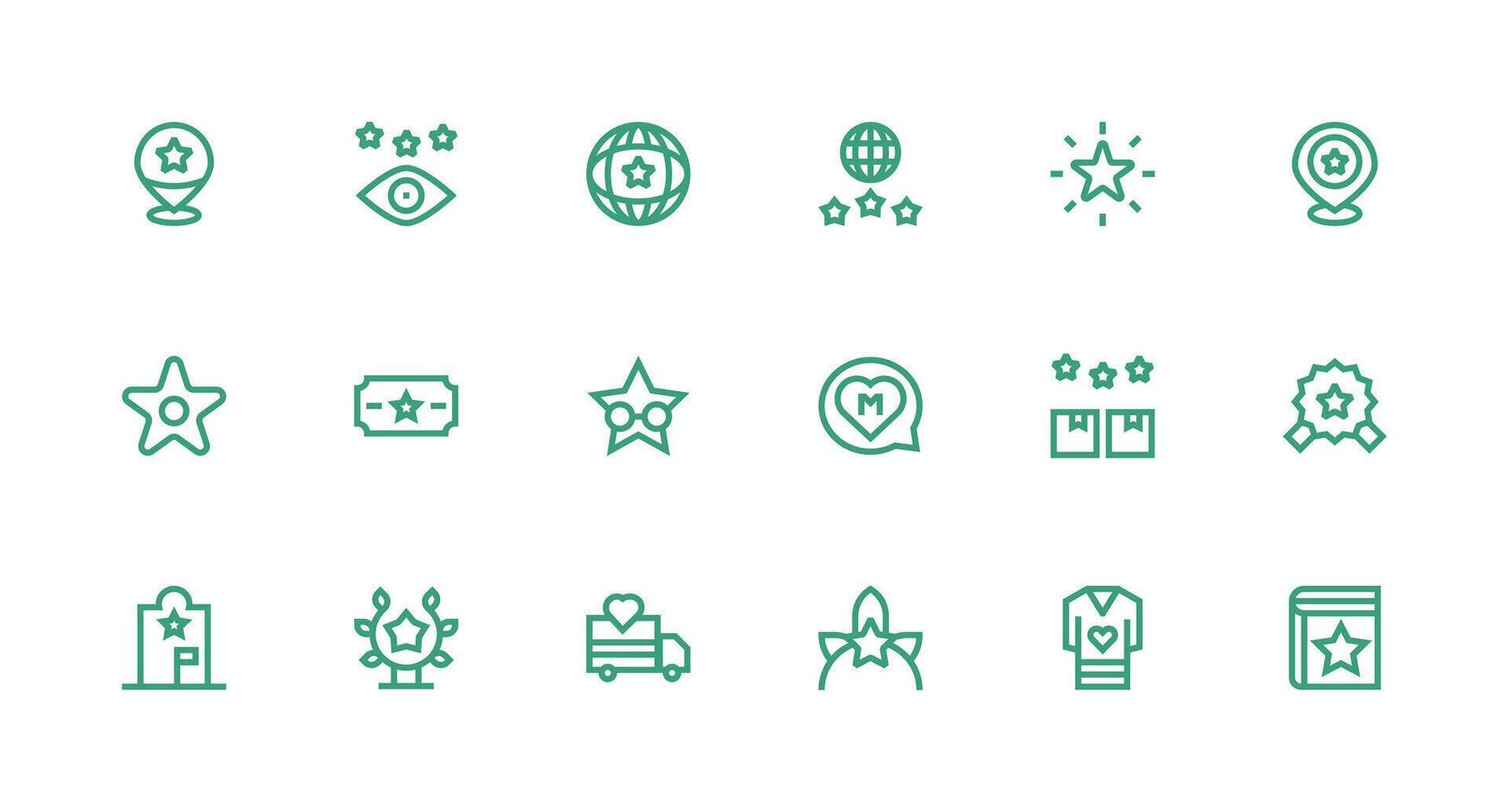 18 Strong Stroke Line Icons for Recommended Graphics High-Resolution Icons for Any Platform vector