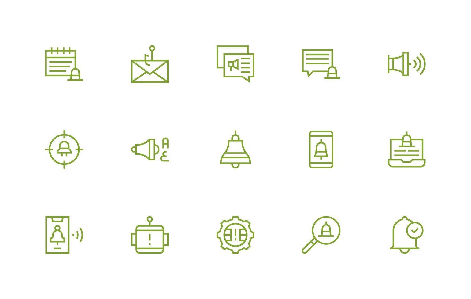 Regular Line Icons from Alert Icon Set with 15 Vectors Clear and Concise Icon Set Collection
