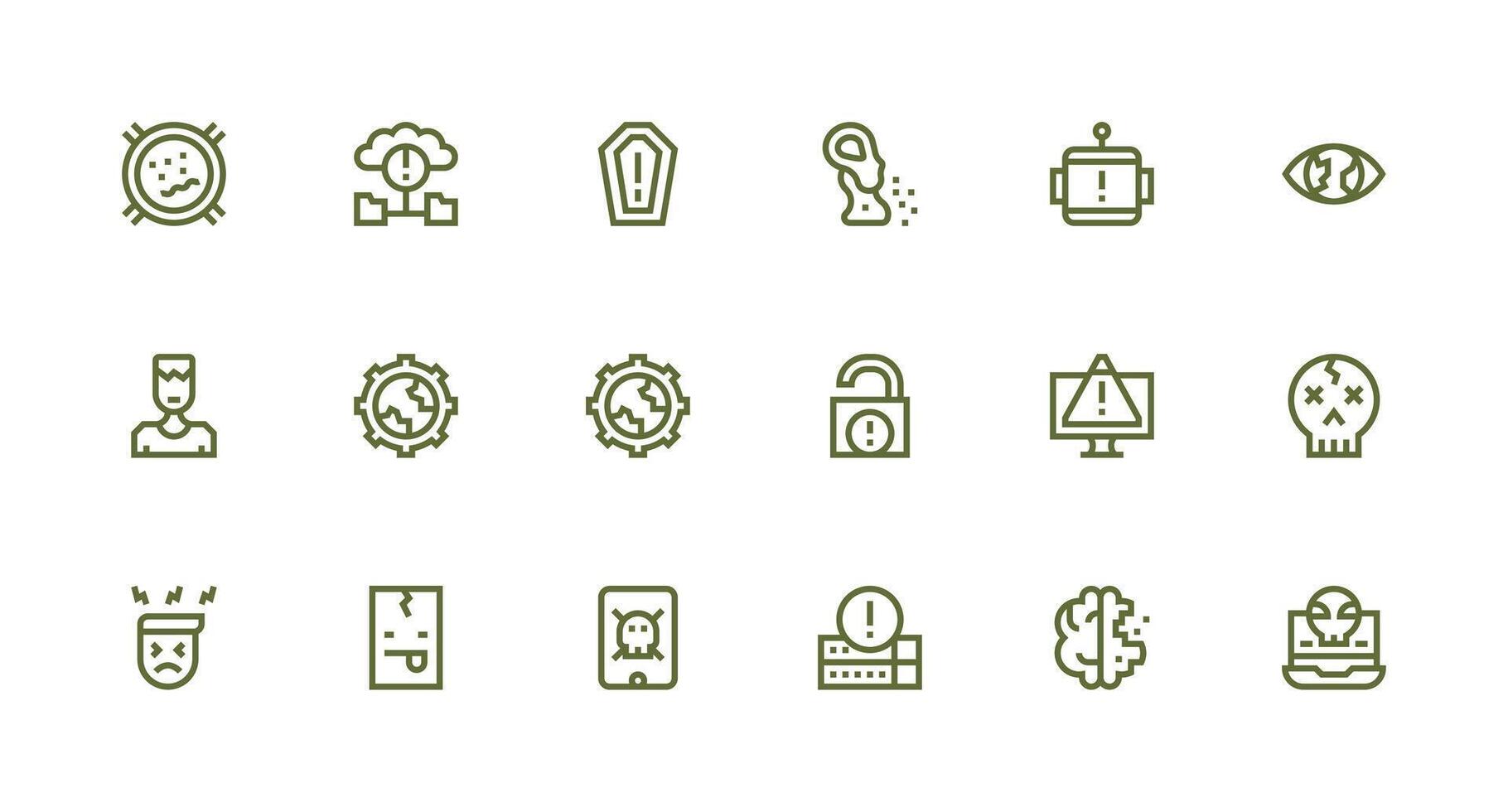 Strong Stroke Line Icons from System Failure Set with 18 Vectors Universal Icon Pack