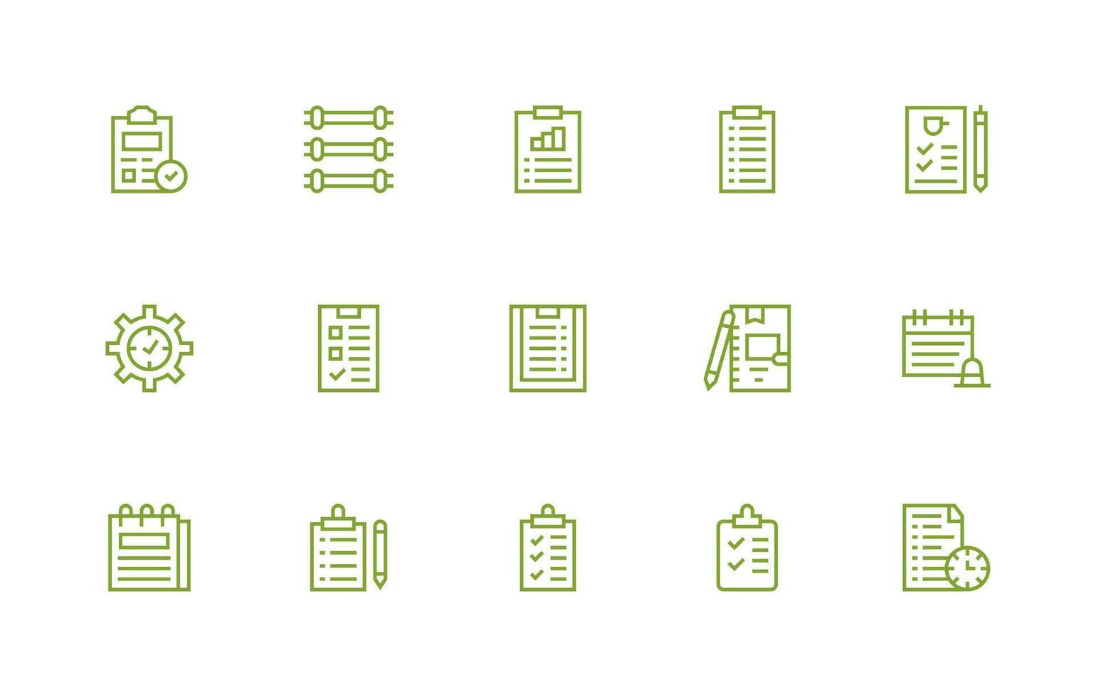 15 Regular Line Icons for ToDo List Graphics Pixel Perfect Icons for Modern Apps vector