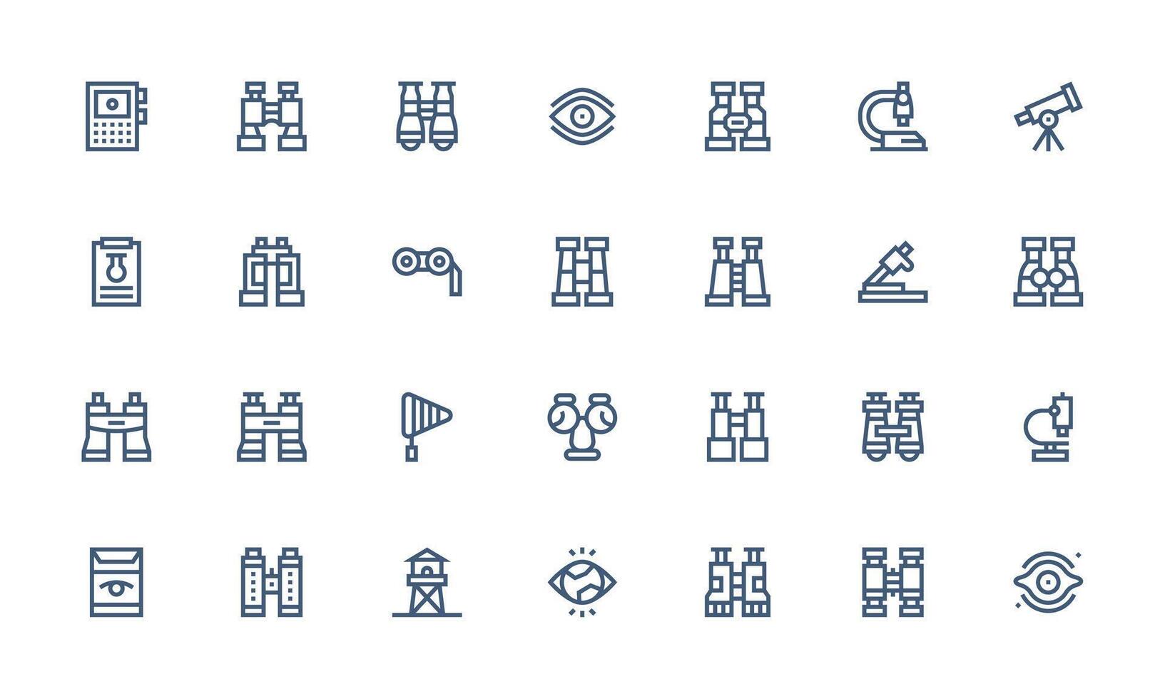 Bold Line Style Observation Icons with 28 Vectors Icon Set for Projects