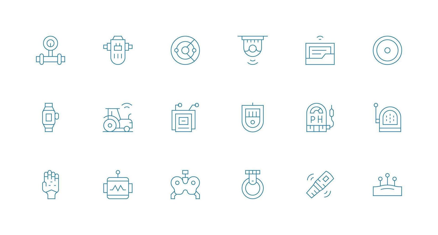 18 Icons for Sensor in Minimal Line Format Interface Icon Collection vector