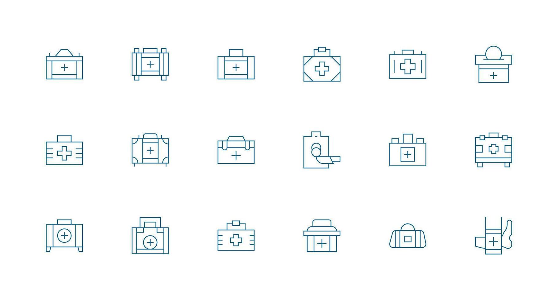 Bandages Icon Collection with 18 Minimal Line Designs Scalable Icons for All Themes vector