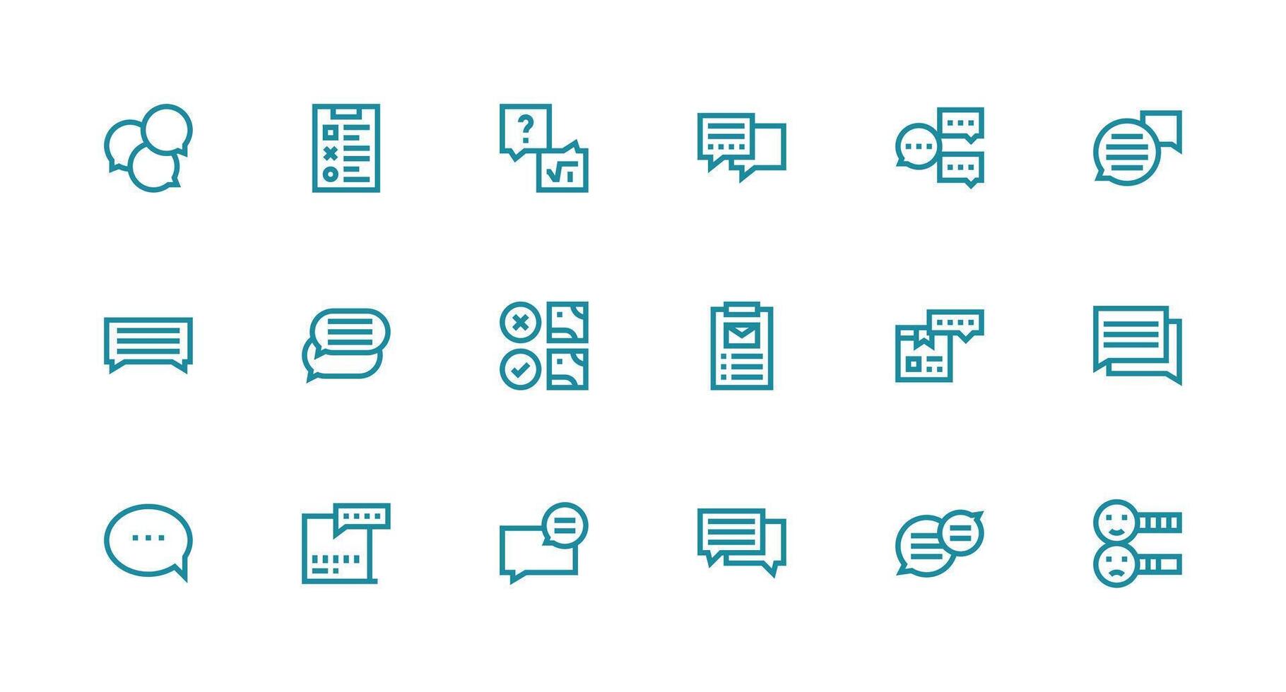 18 Strong Stroke Line Icons for Feedback Form Graphics Icon Pack for UI vector