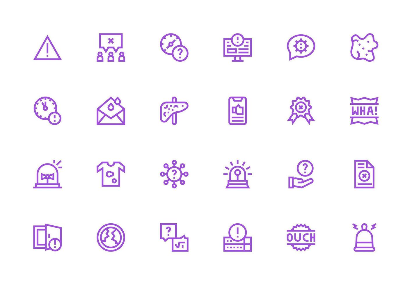 Problem Icon Set with 24 Thick Line Line Graphics Icon Collection Set vector