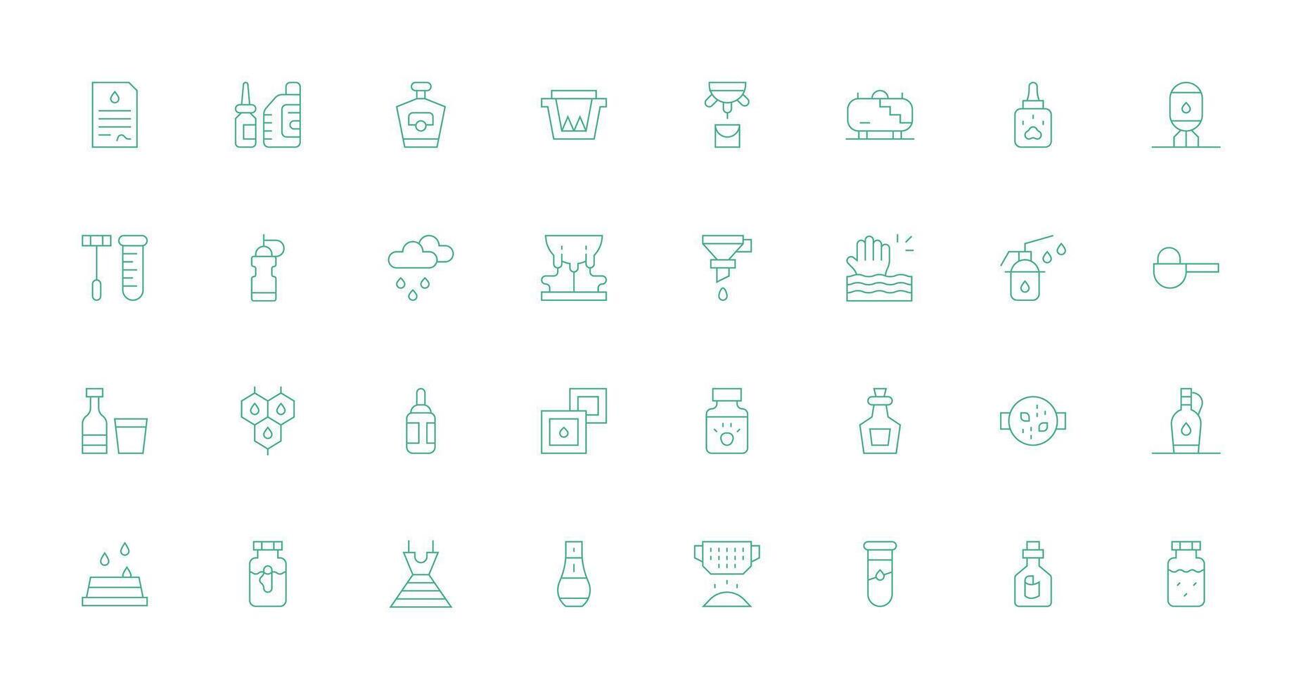 32 Thin Line Vectors for Liquid Theme Interface Icon Collection for Daily Projects
