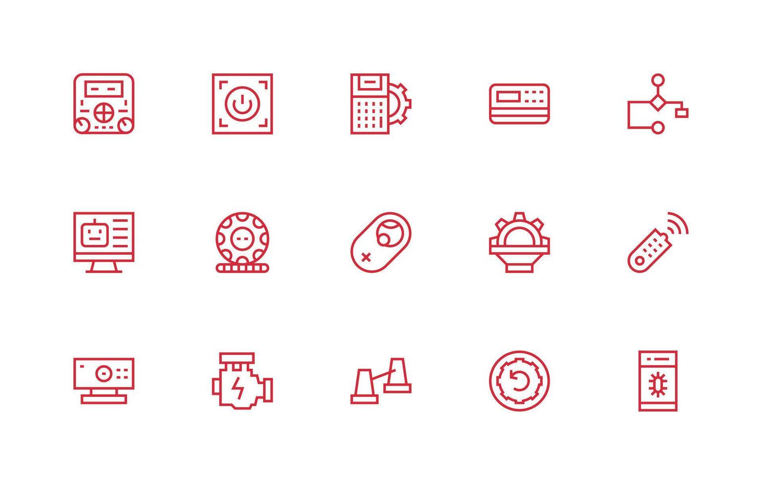 15 Regular Line Vectors for Operation Theme Neatly Designed Icons for Web Platforms