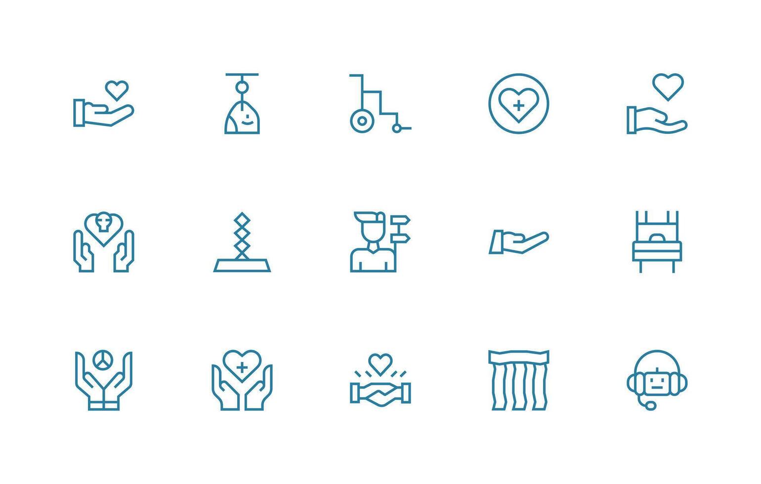 Support System Icon Collection with 15 Regular Line Designs High-Resolution Icons for Any Platform vector