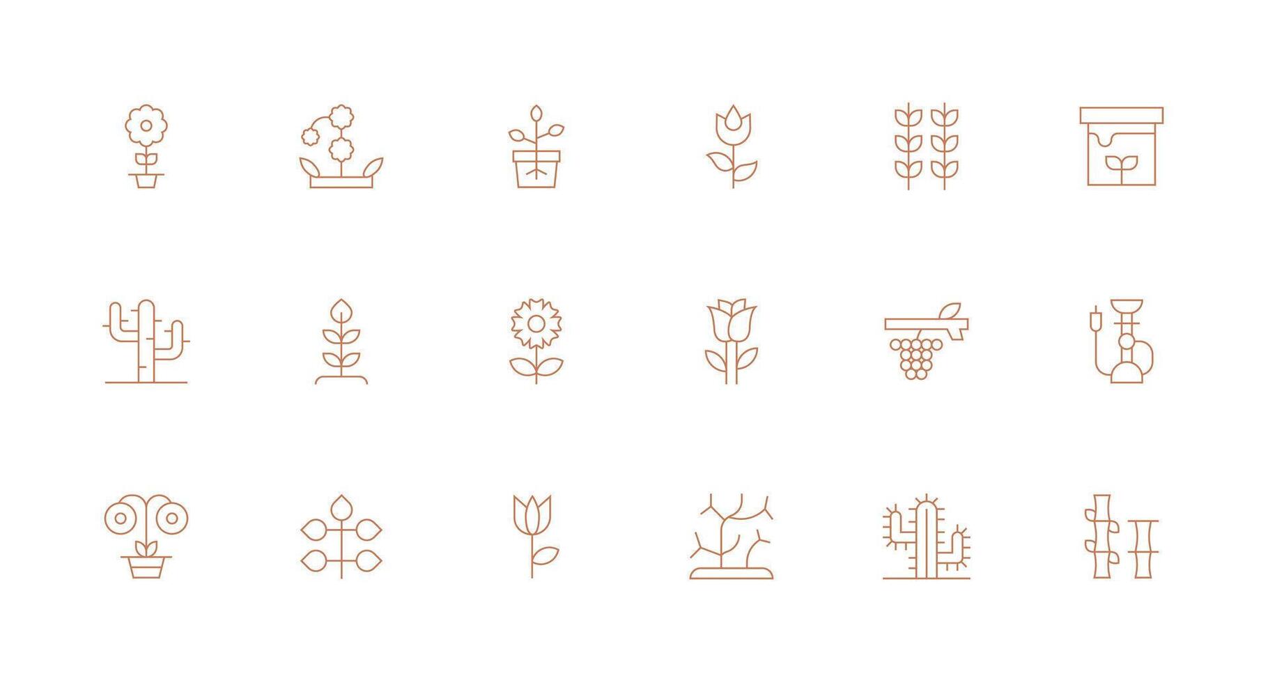 18 Icons for Stem in Minimal Line Format General Use Icon Pack vector