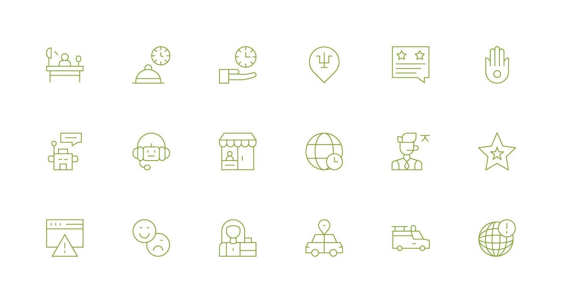 18 Icons for Service in Minimal Line Format Lightweight Icon Series vector
