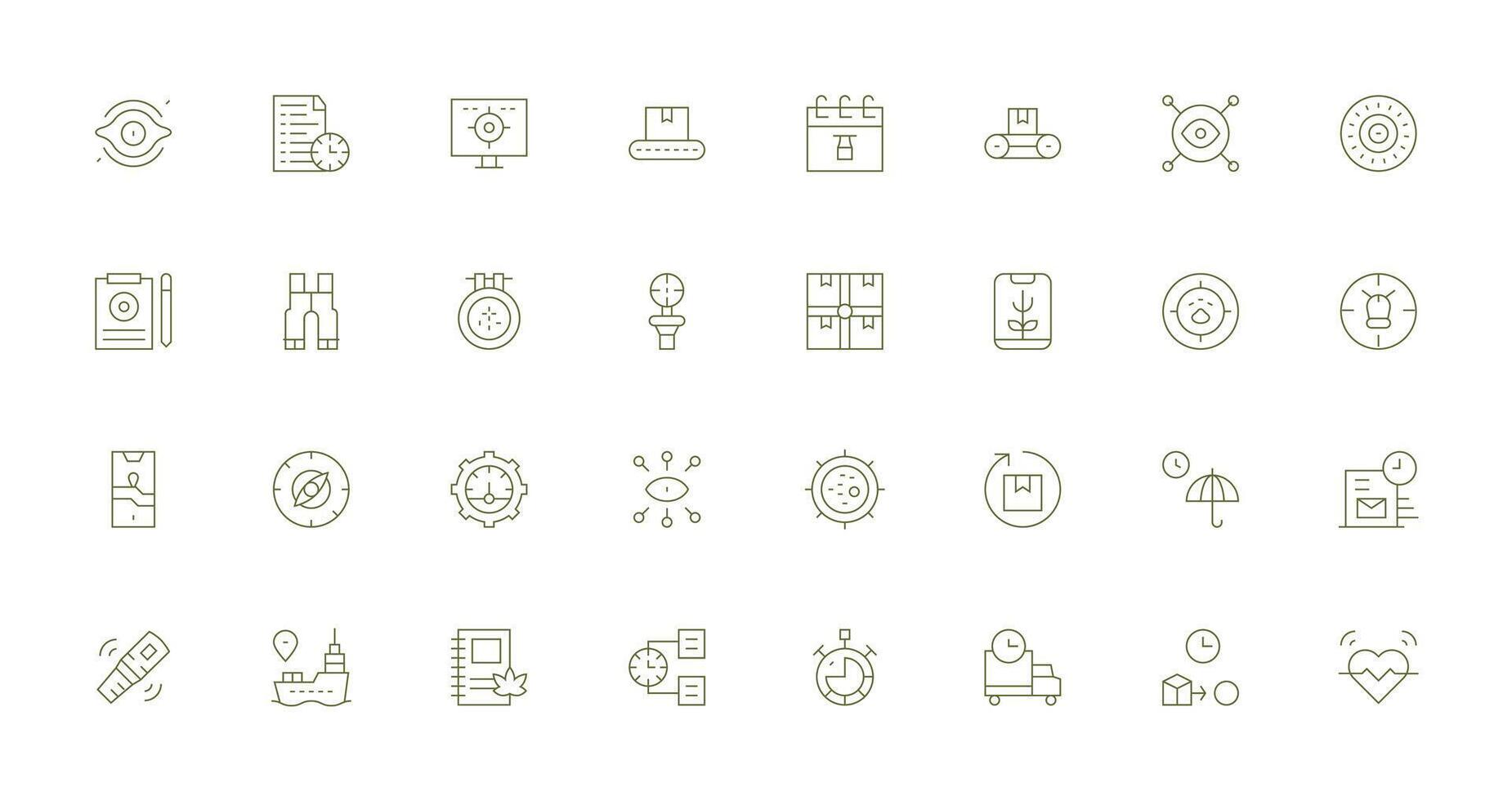 Delgado línea estilo rastreo íconos con 32 vectores completamente editable icono conjunto para web