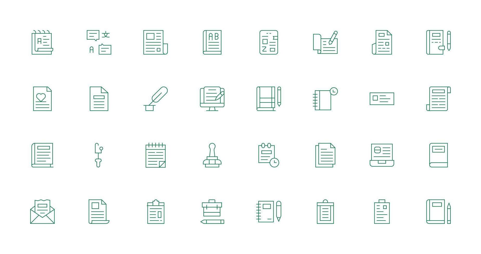 32 Icons for Memo in Thin Line Format Glyph Icon Series vector