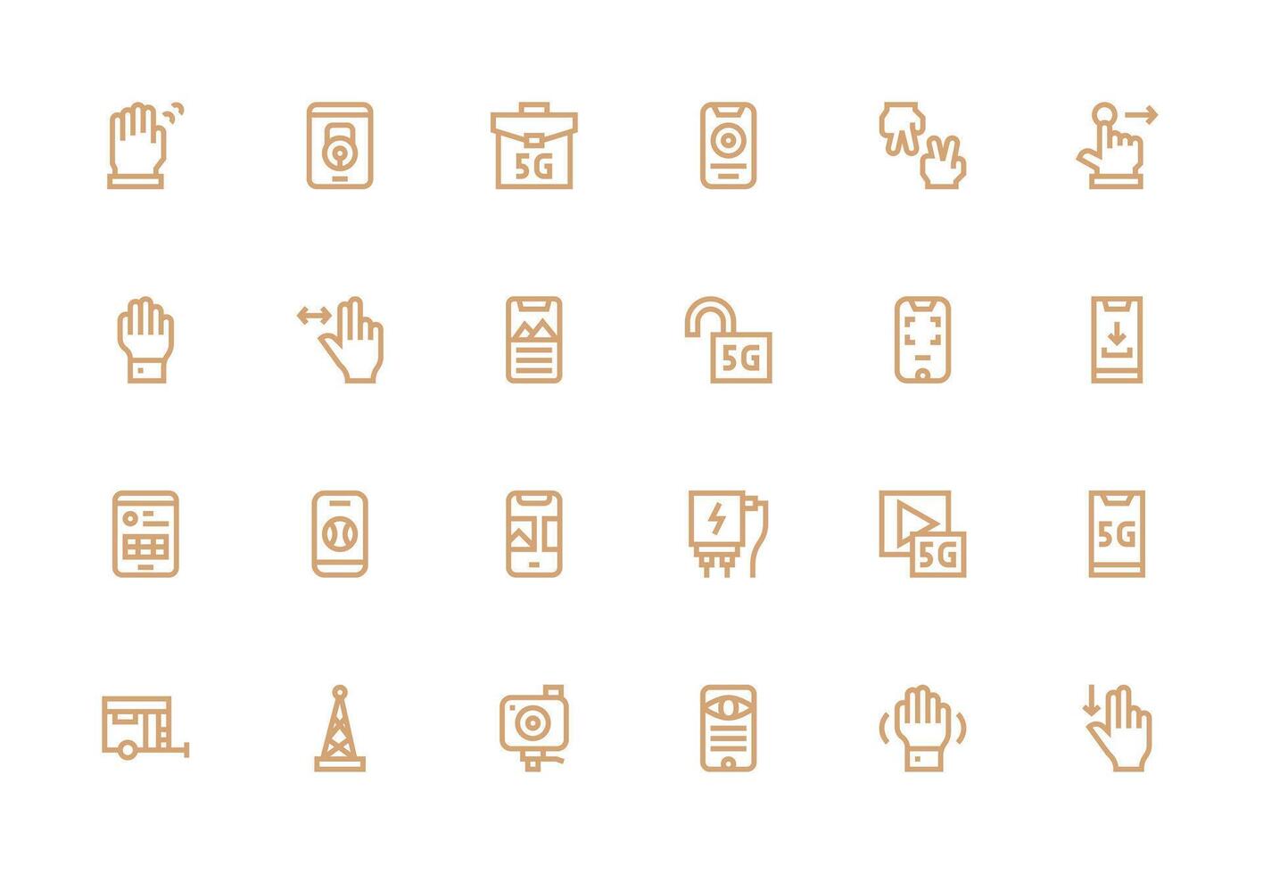 Mobile Design Icons featuring 24 in Thick Line Line Style Icons Built for Visual Consistency Pack vector