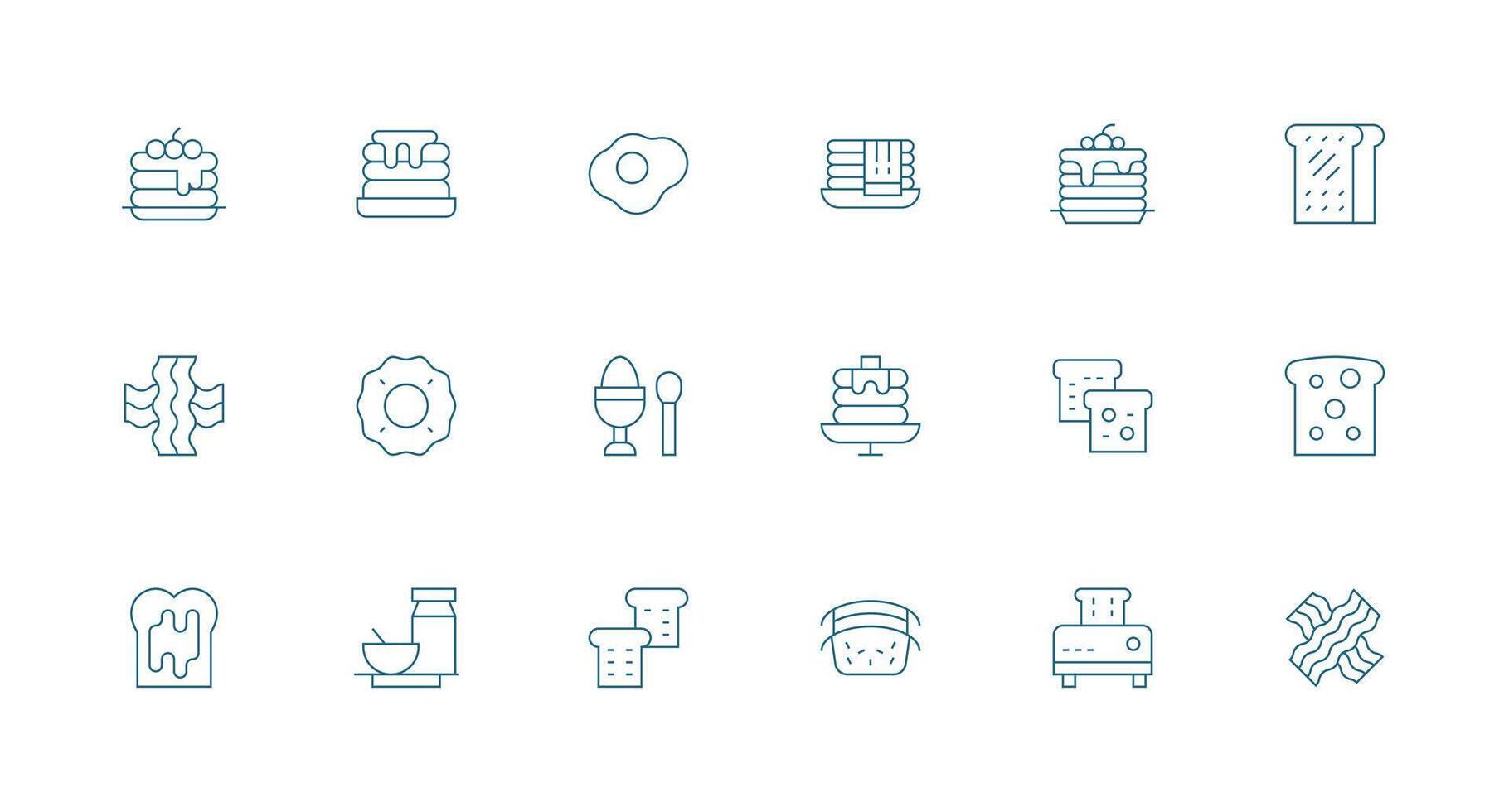 Minimal Line Icons from Morning Meal Set with 18 Vectors UI Icon Set