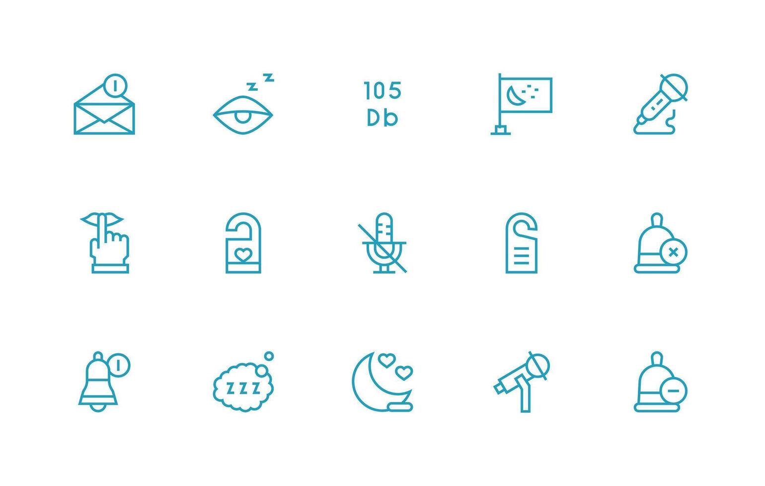 Regular Line Icons from Quiet Set with 15 Vectors Digital Icon Collection