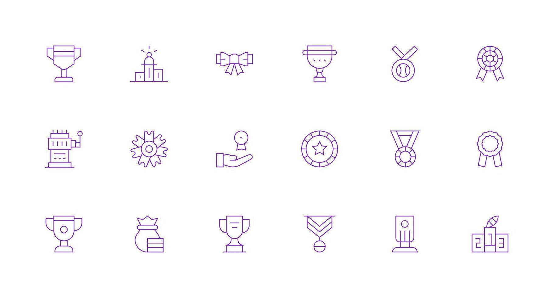 Minimal Line Style Prize Icons with 18 Vectors Reliable Icons for All Interfaces