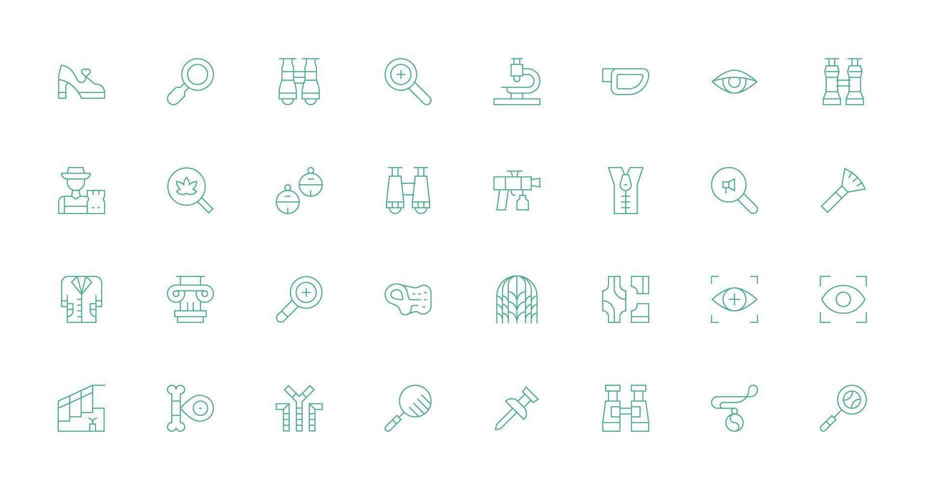 32 Icons for Detail in Thin Line Format Clean Set for Layout Prototypes vector