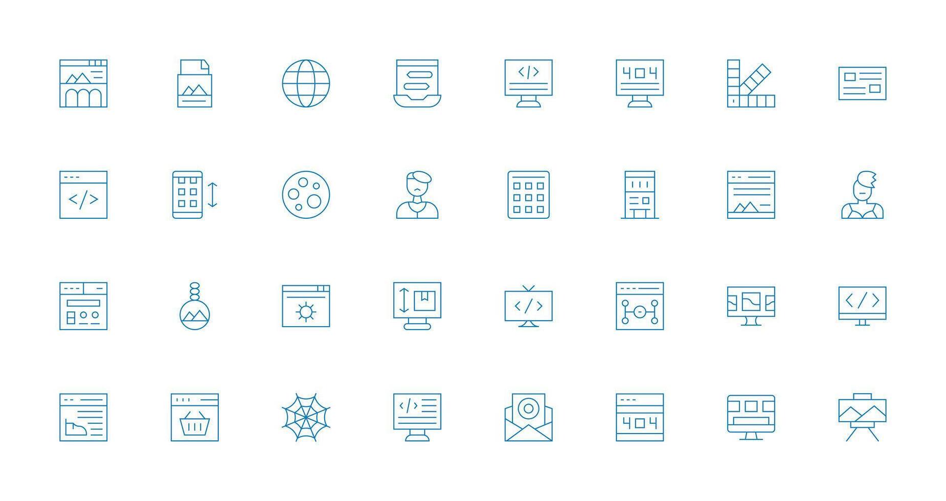 32 Thin Line Vectors for Web Design Theme All-Purpose Icon Design Pack