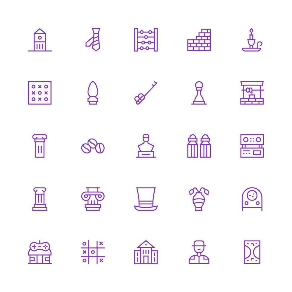 Classic featuring 25 Icons in Medium Stroke Outline Design Interface Icon Collection for Daily Projects vector